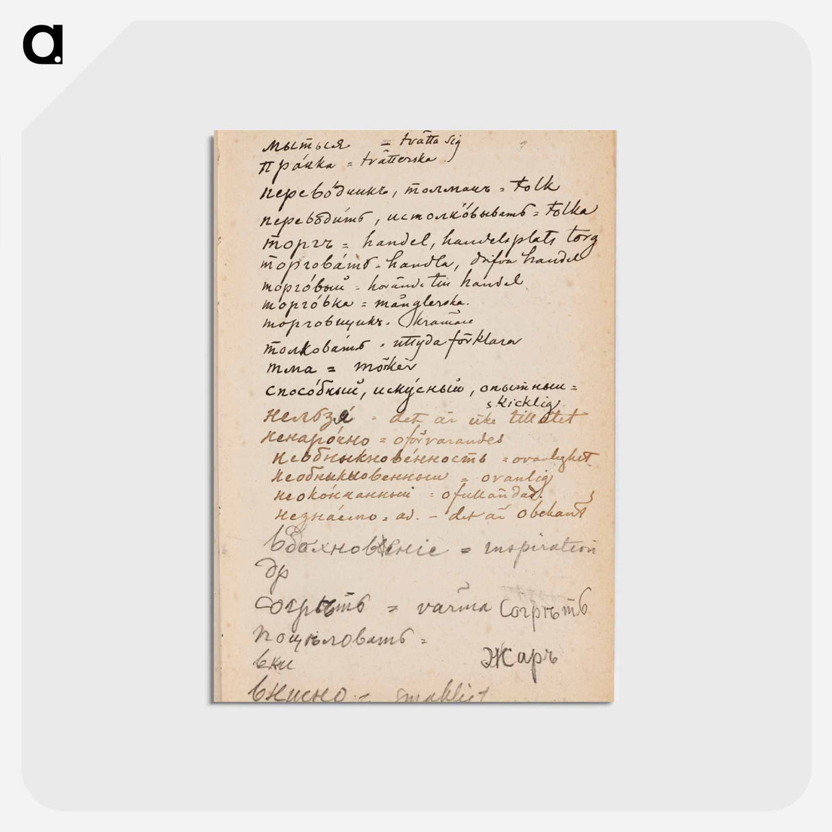 (unknown)part of a sketchbook - アルバート エーデルフェルト Postcard.