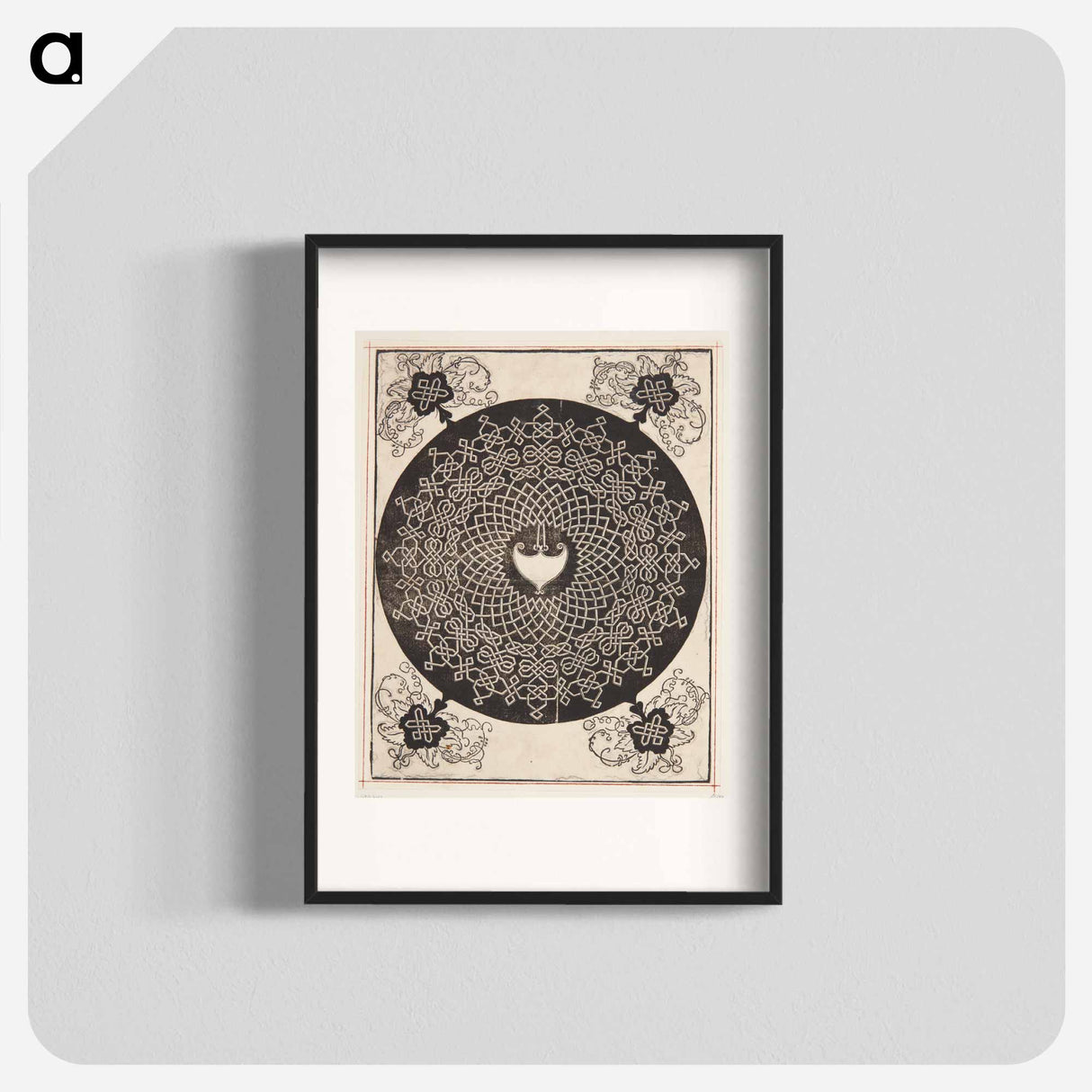 Knob with heart-shaped center - アルブレヒト デューラー Poster.