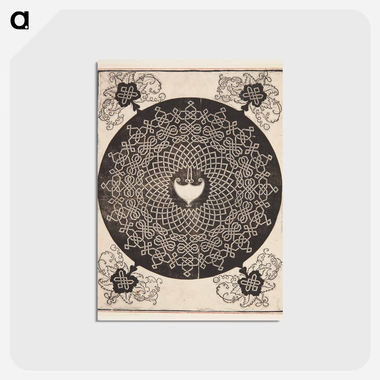アートポストカード-Knob with heart-shaped center - アルブレヒト デューラー Postcard.