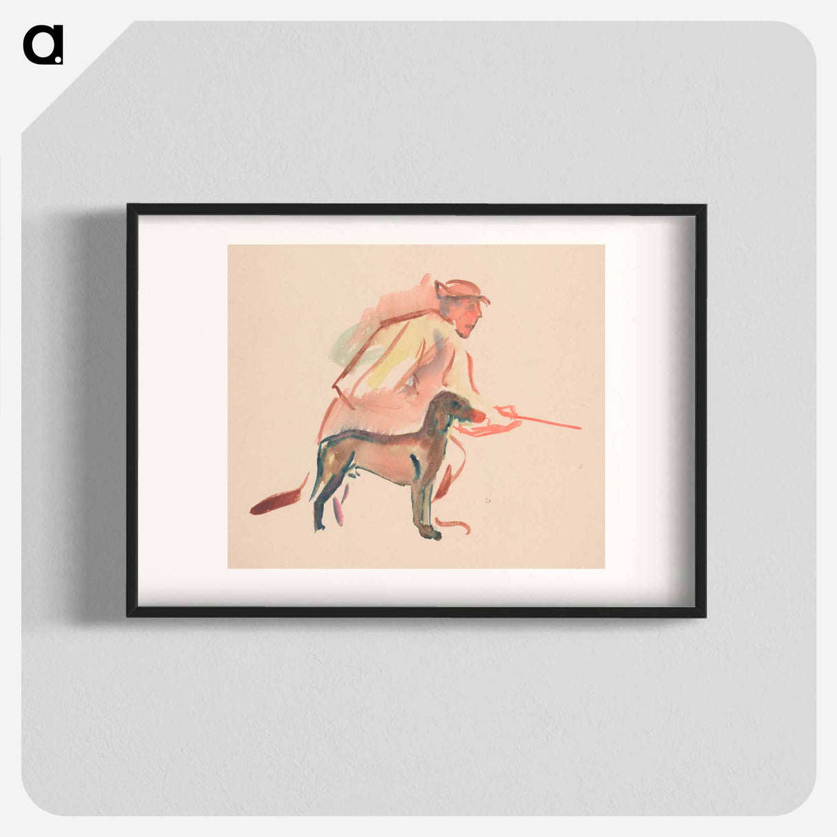 Hunter and portrait of a man - アーノルド ピーター ワイズ クビンチャン Poster.