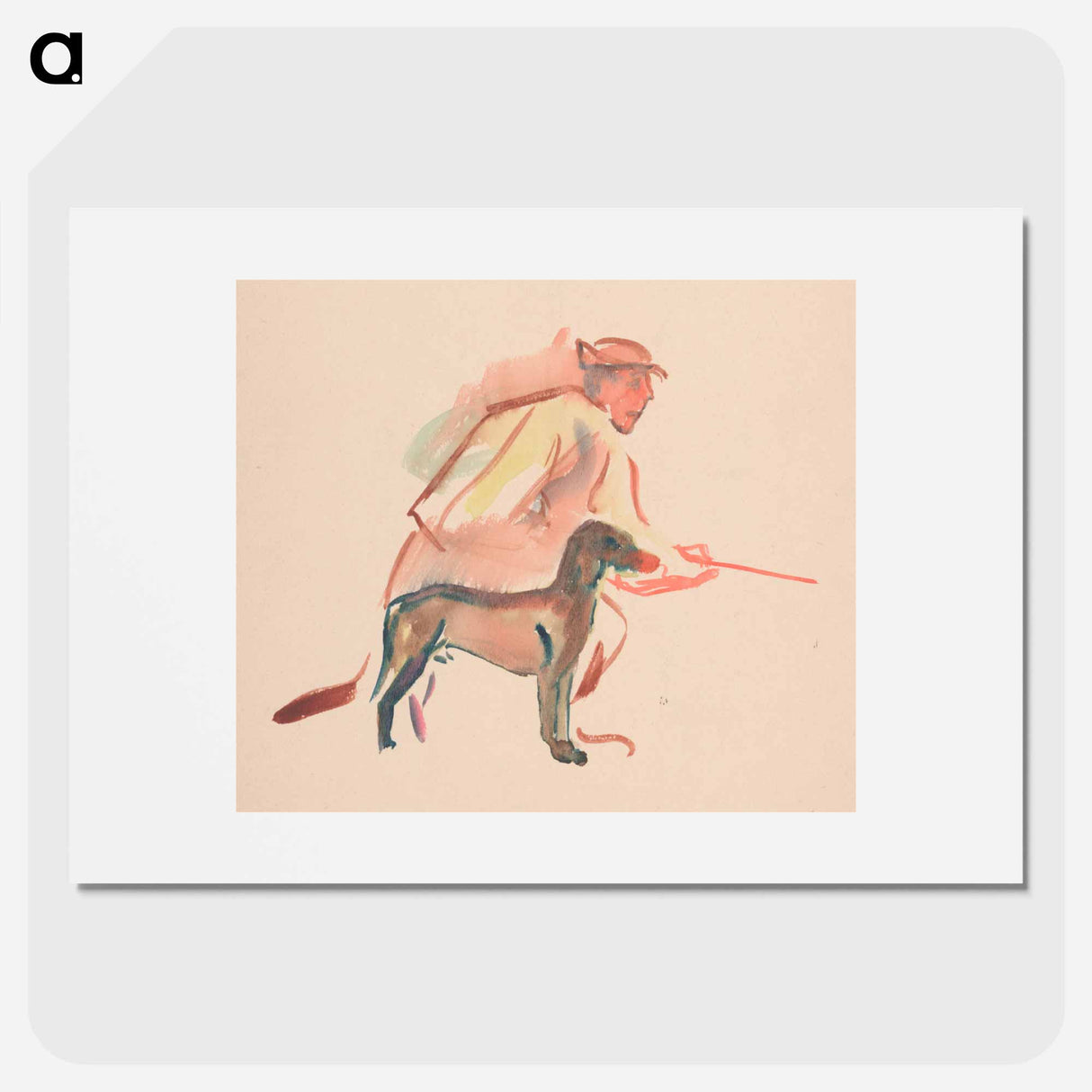 Hunter and portrait of a man - アーノルド ピーター ワイズ クビンチャン Poster.