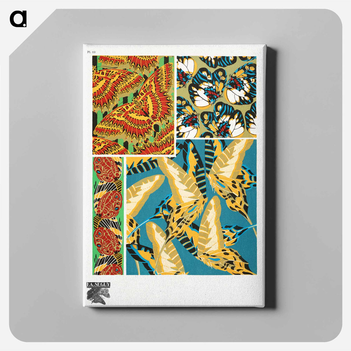 E.A. Séguy's vintage butterflies pattern art deco from Papillons - E.A.セギー Canvas.
