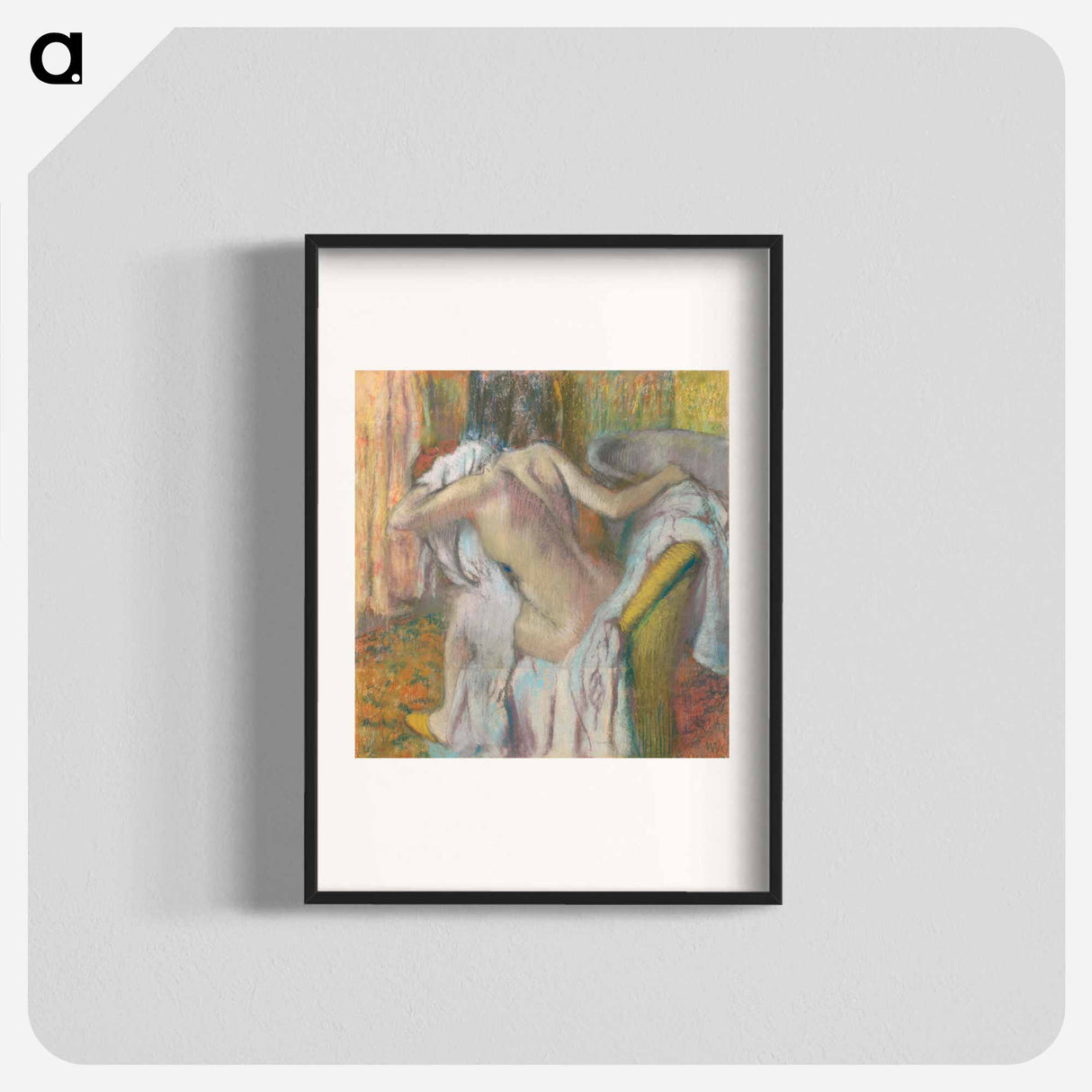 After the Bath, Woman drying herself - Edgar Degas Poster.