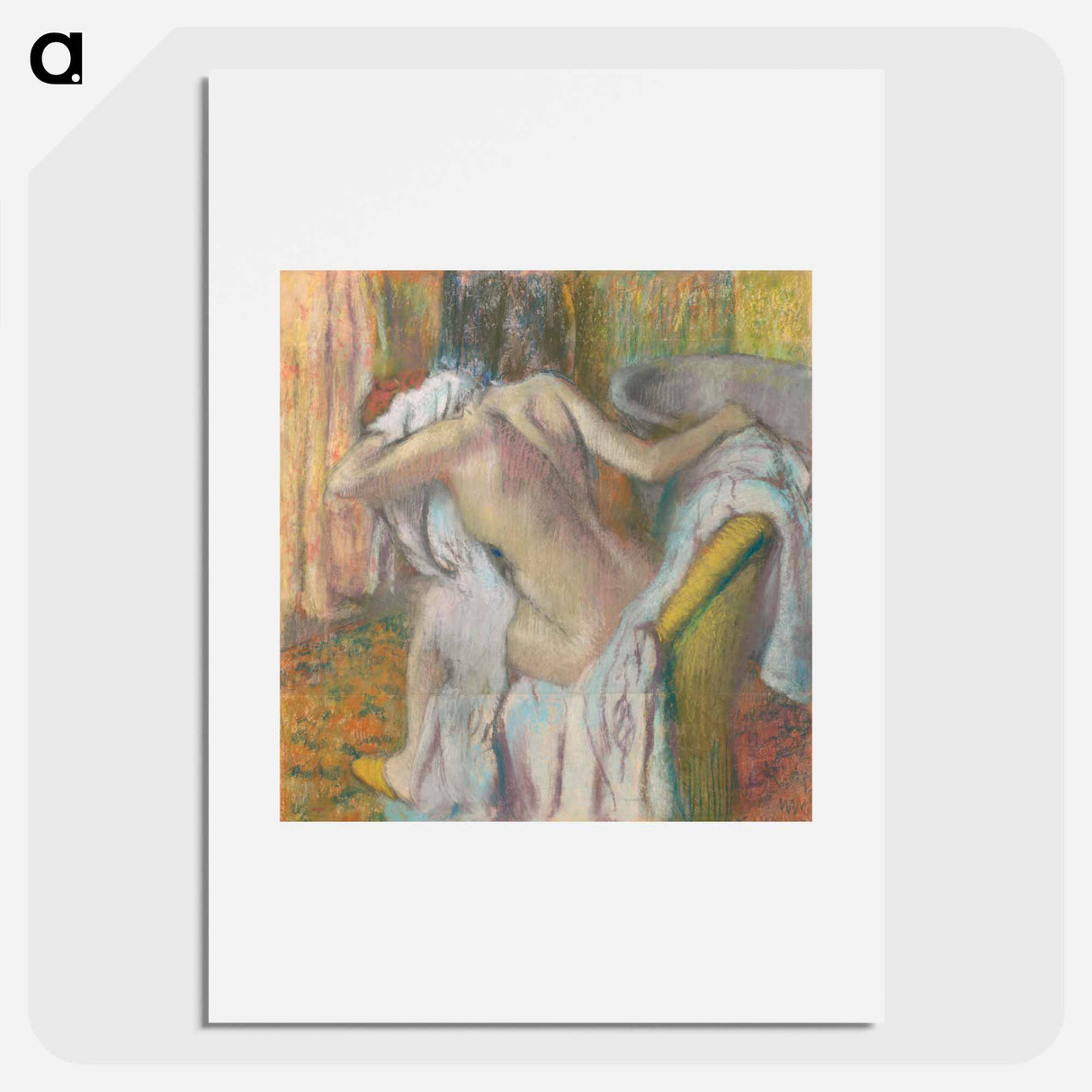 After the Bath, Woman drying herself - Edgar Degas Poster.
