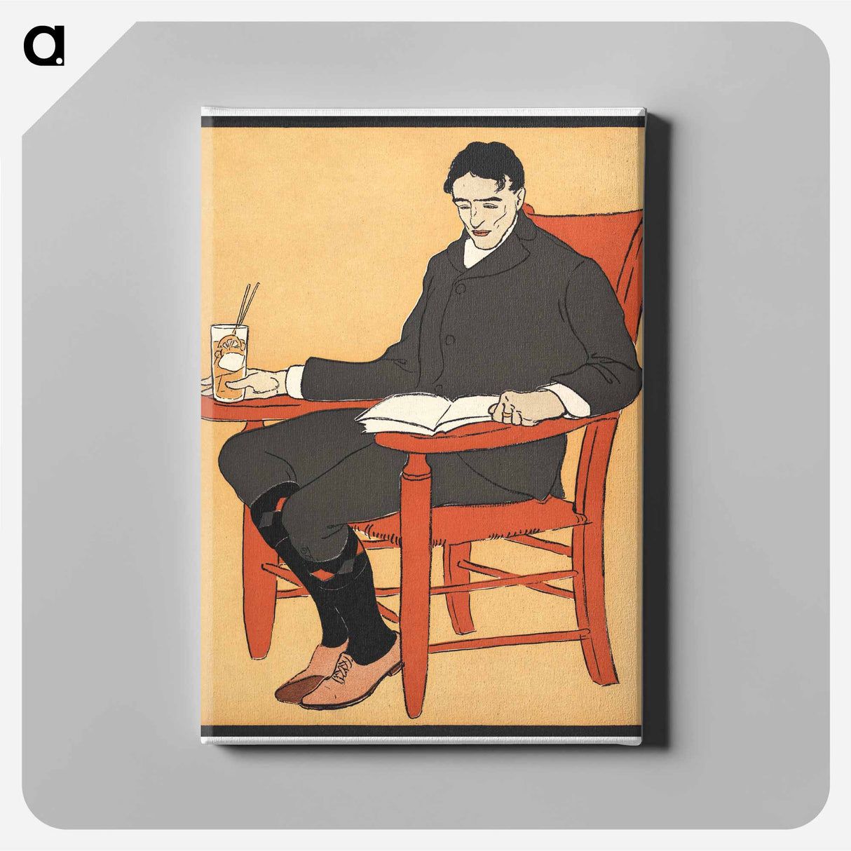 アートパネル-Man sitting in a chair - エドワード ペンフィールド Canvas.