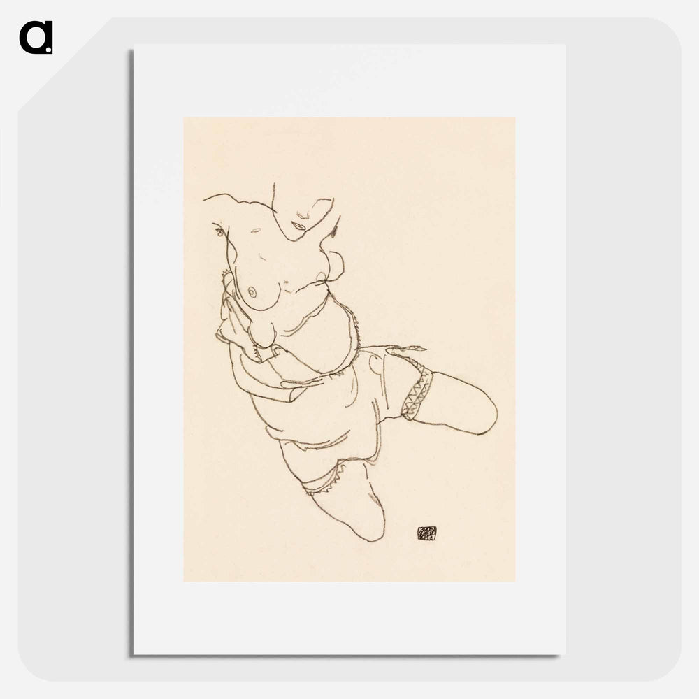 Semi-Dressed Model - Egon Schiele Poster.