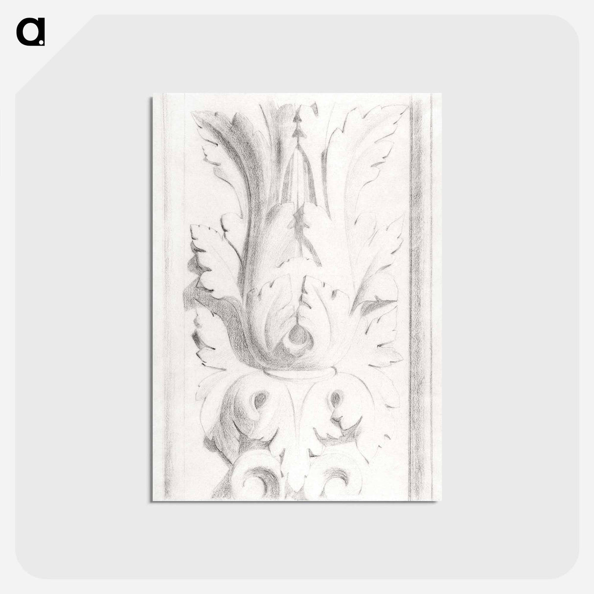 アートポストカード-Architectural Motifs: Double Acanthus Fleuron - ジョルジュ スーラ Postcard.