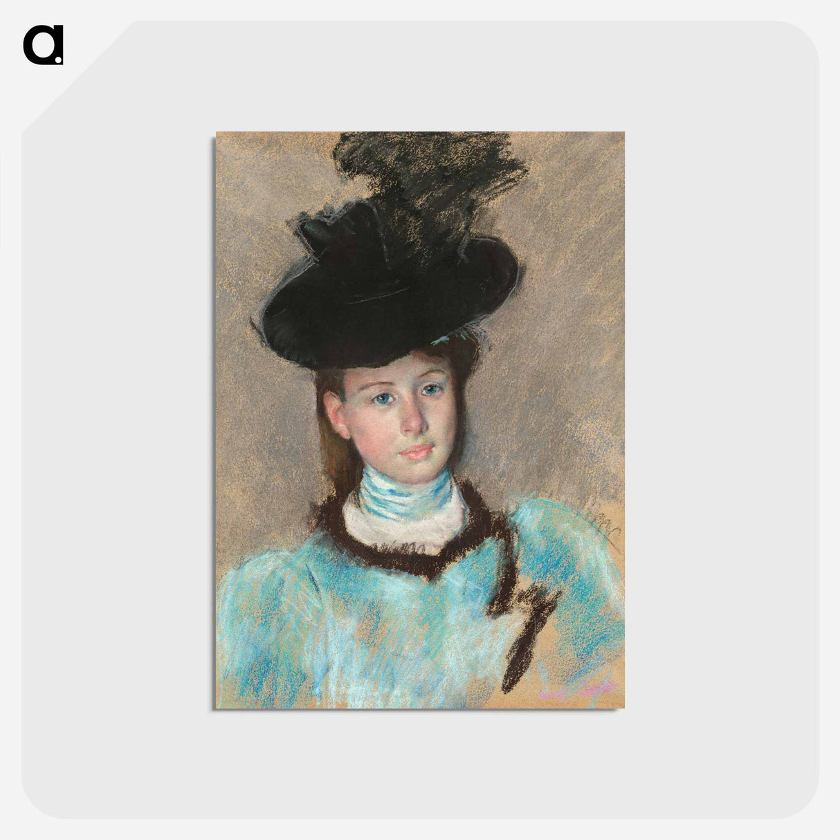 アートポストカード-The Black Hat - メアリー カサット Postcard.