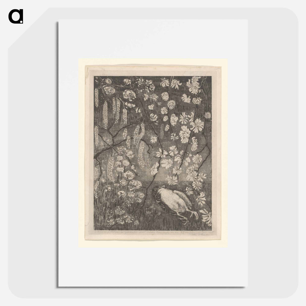 Dode figures on hazel- in kamperfoelietakken - Theo van Hoytema Poster.