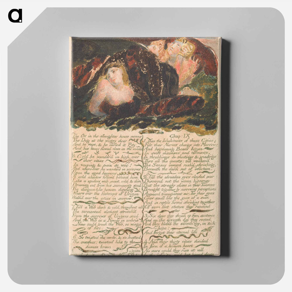 The First Book of Urizen, Plate 23 - ウィリアム ブレイク Canvas.