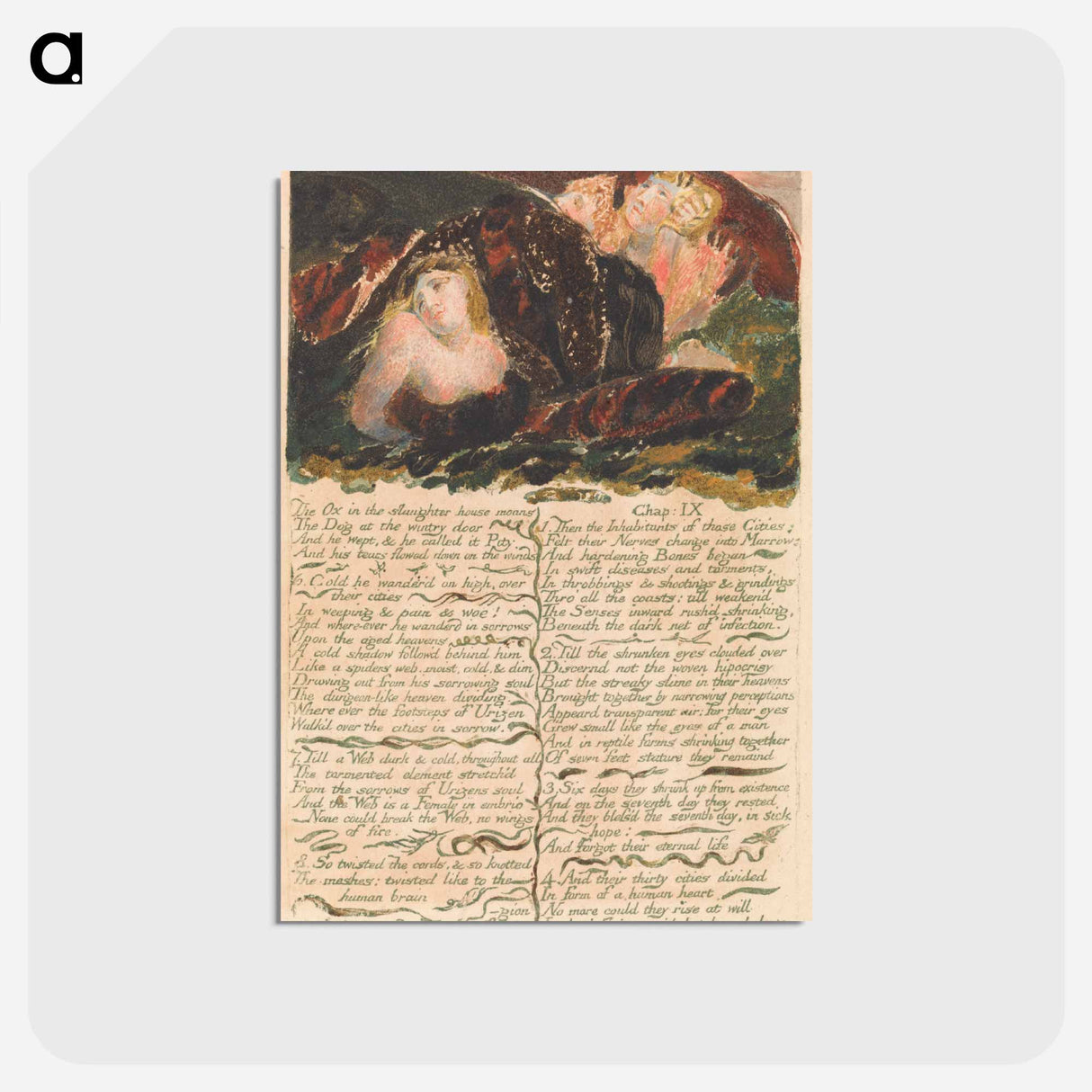 アートポストカード-The First Book of Urizen, Plate 23 - ウィリアム ブレイク Postcard.