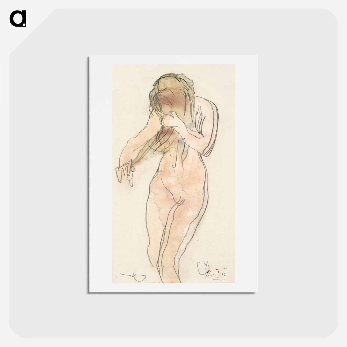 アートポストカード-Study of nude (standing, combing her hair)
- イェール大学アートギャラリー Postcard.
