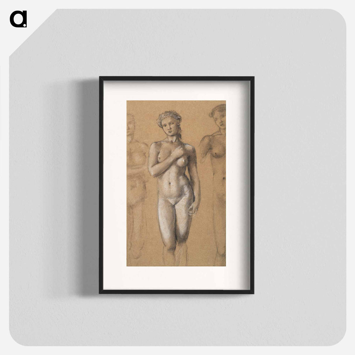 Female Nude: Three Studies, possibly for Venus - エドワード バーン ジョーンズ Poster.