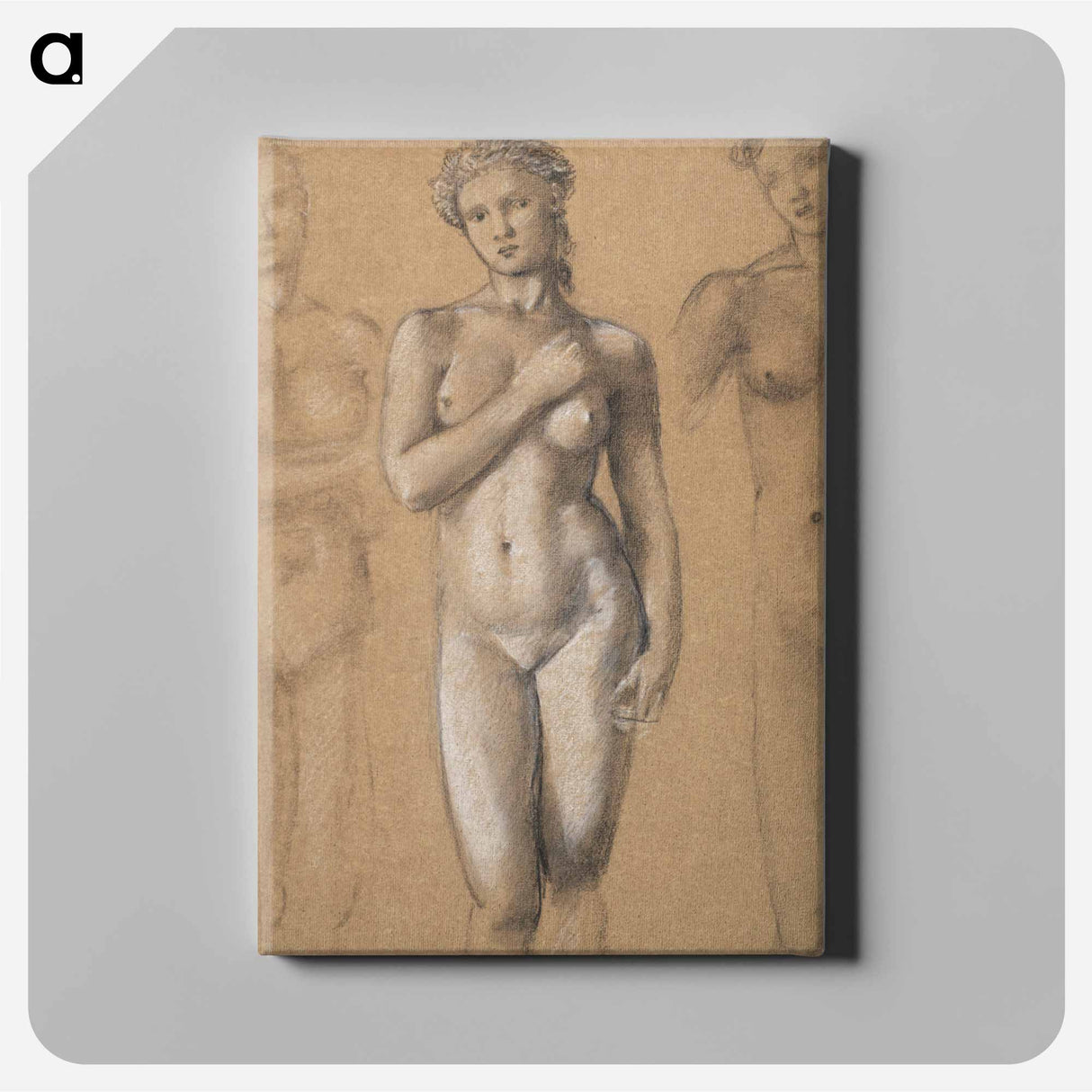 Female Nude: Three Studies, possibly for Venus - エドワード バーン ジョーンズ Canvas.