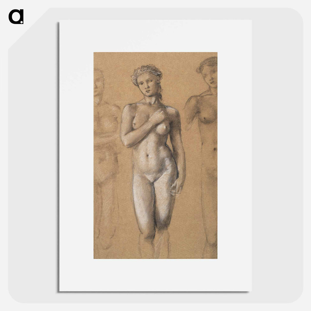 Female Nude: Three Studies, possibly for Venus - エドワード バーン ジョーンズ Poster.