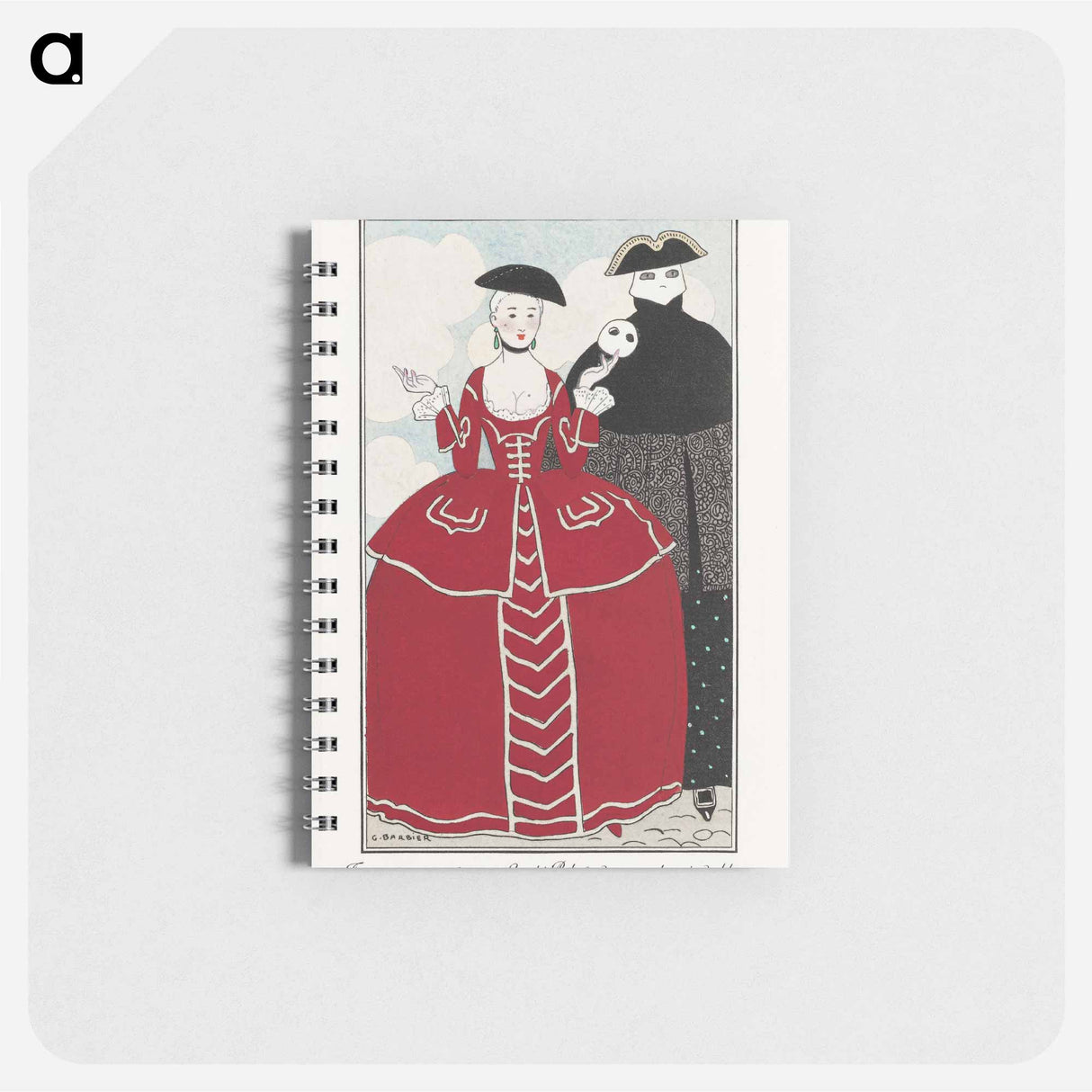 Costumes Parisiens, No. 56: Travestissement d'après Longhi - ジョルジュ バルビエ Memo.