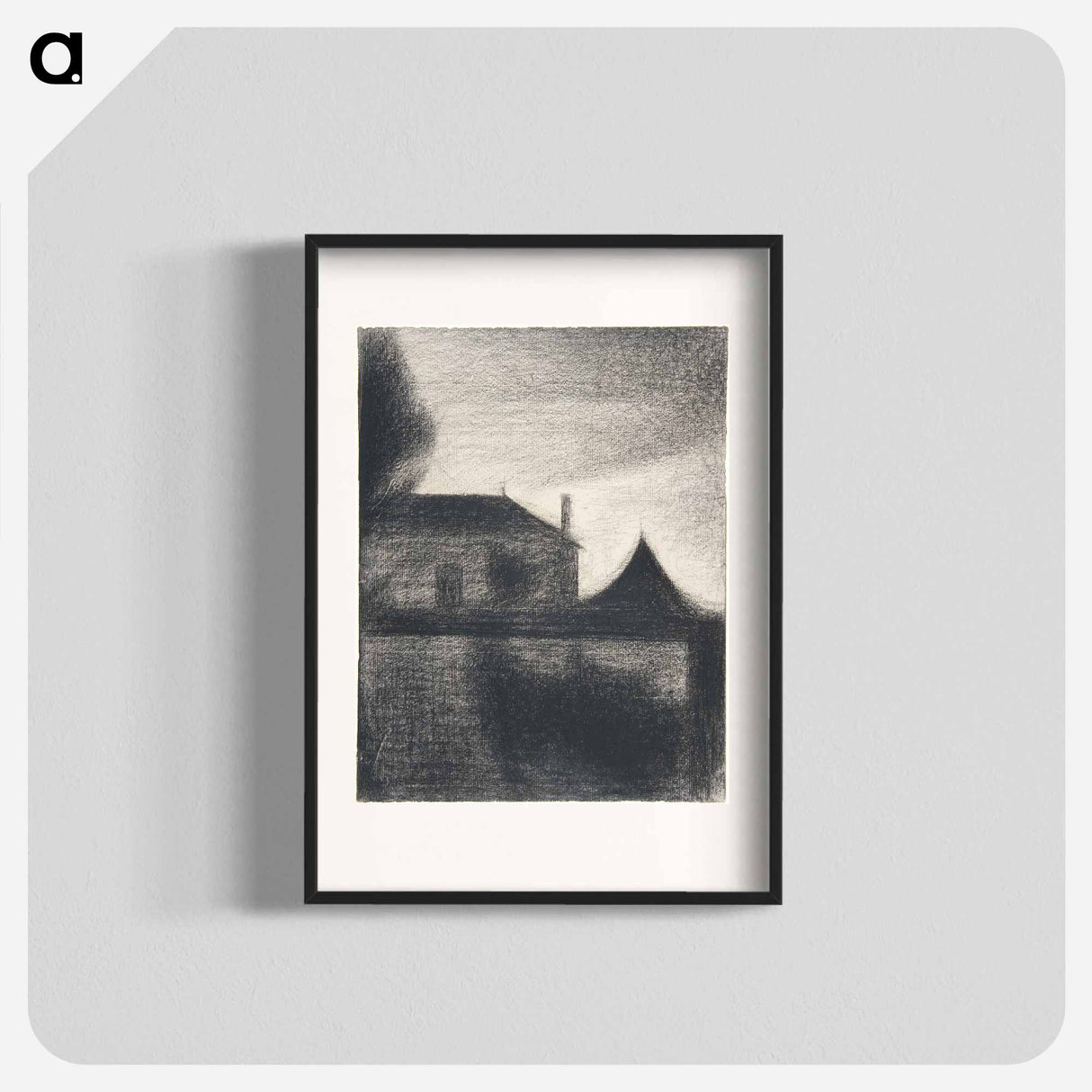 House at Dusk (La Cité) - Georges Seurat Poster.