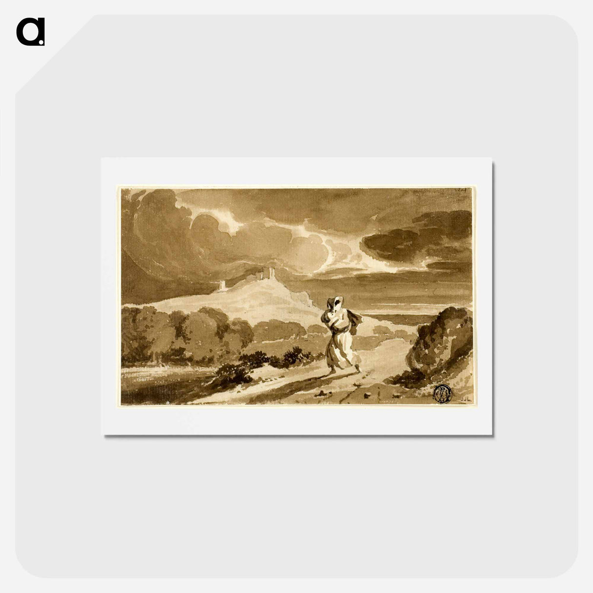 アートポストカード-Woman with Baby Fleeing Across Moors
- ジョン コンスタブル Postcard.