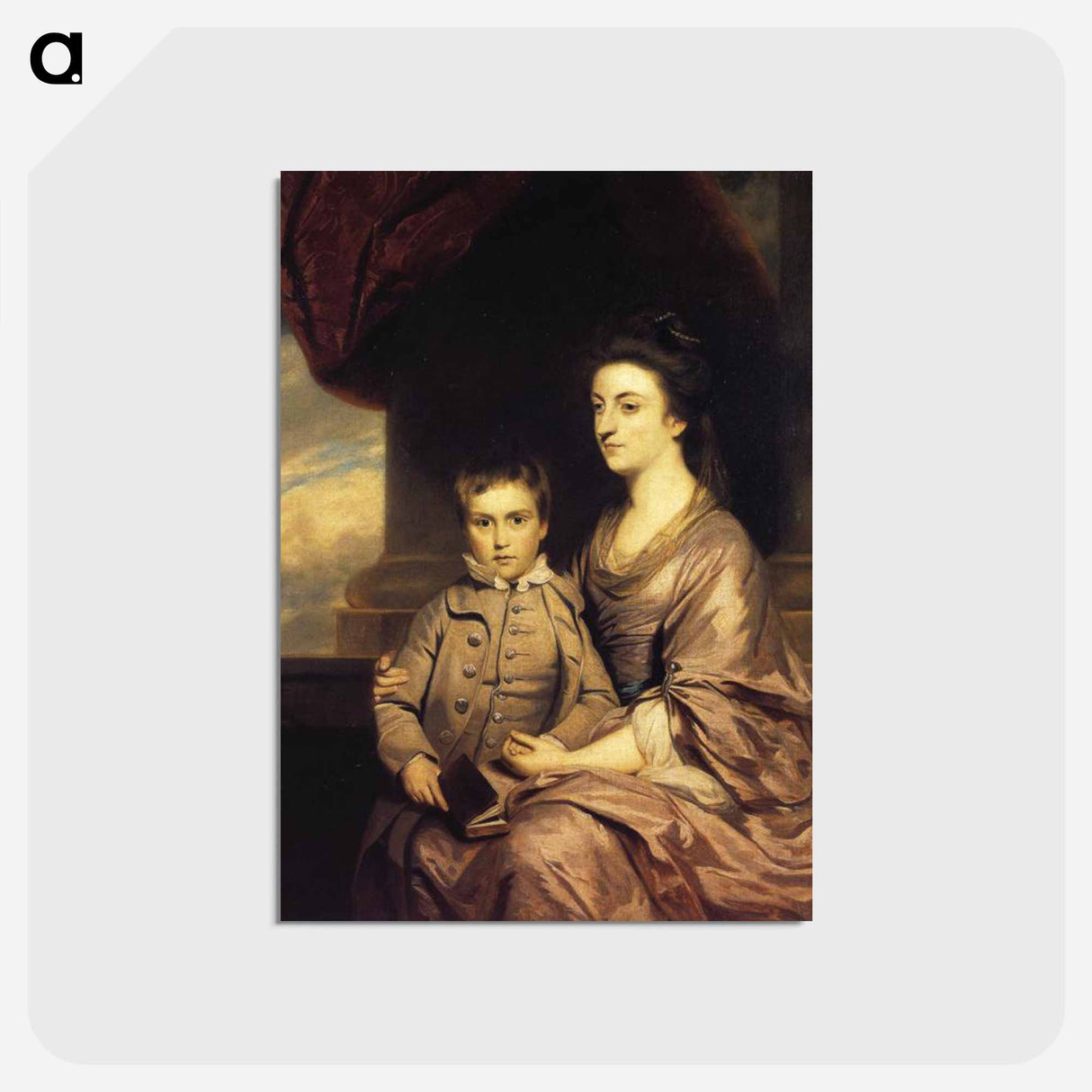 アートポストカード-Elizabeth, Countess of Pembroke and Her Son - ジョシュア レノルズ Postcard.