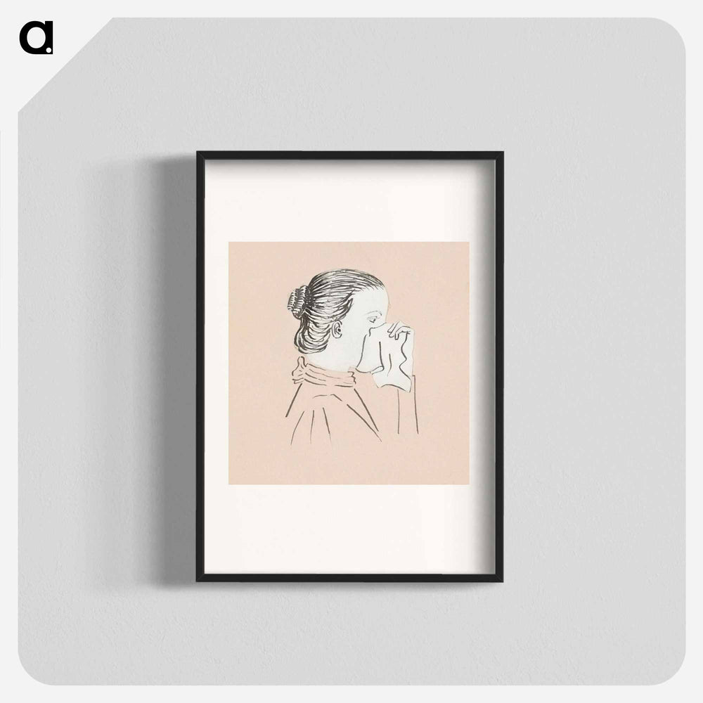 Head of a woman with a handkerchief against her nose - Julie de Graag Poster.