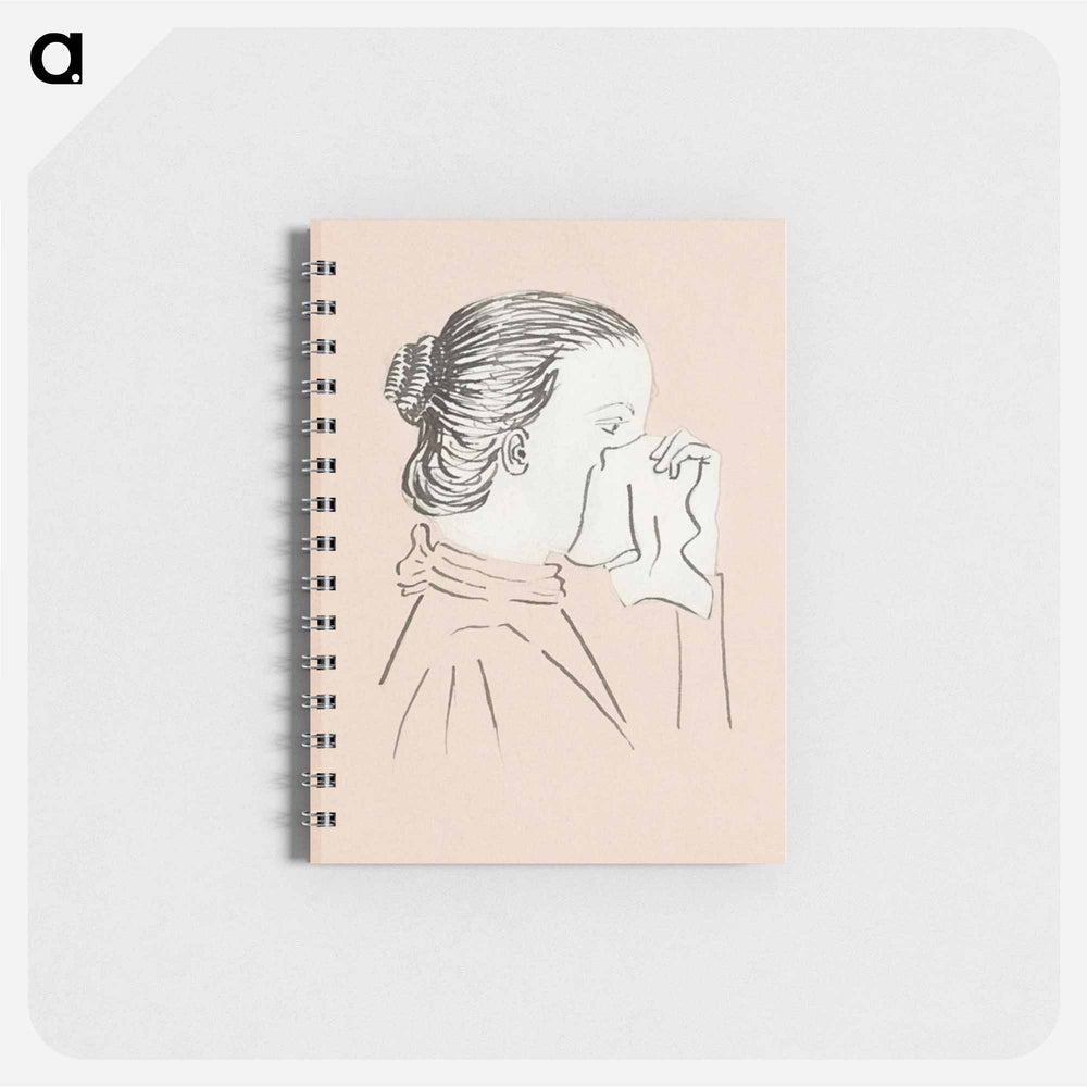 Head of a woman with a handkerchief against her nose - ユリー デ フラーハ Memo.