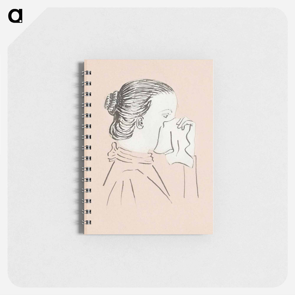 Head of a woman with a handkerchief against her nose - ユリー デ フラーハ Memo.