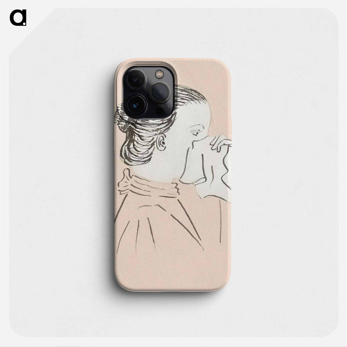 Head of a woman with a handkerchief against her nose - Julie de Graag Phone Case.
