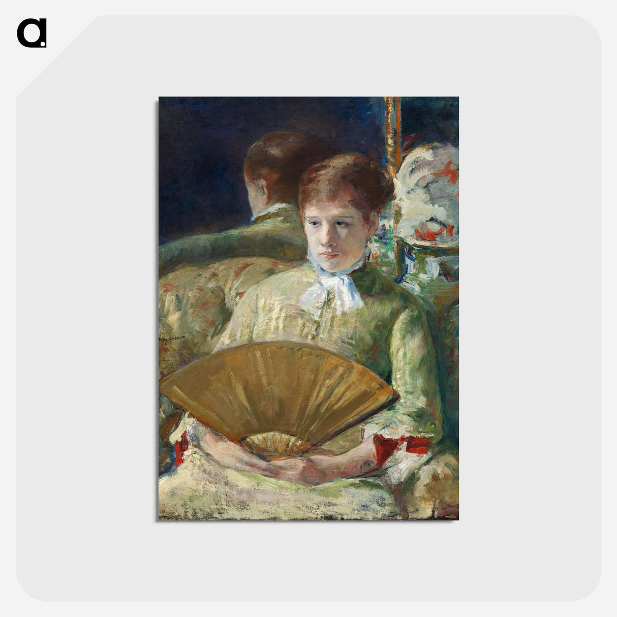 アートポストカード-Woman with a Fan - メアリー カサット Postcard.