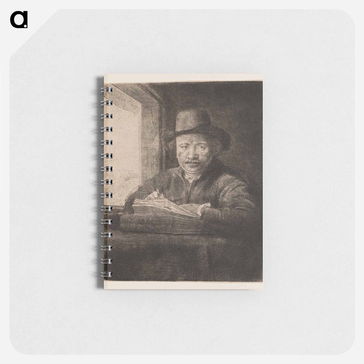 Rembrandt Drawing at a Window - レンブラント ファン レイン Memo.