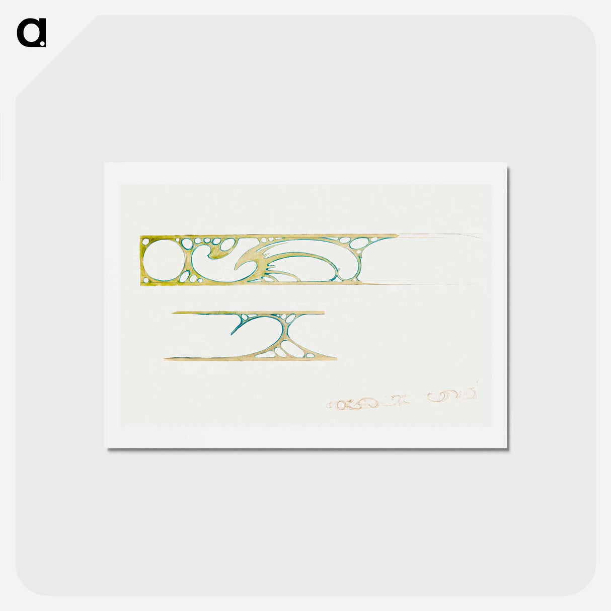 アートポストカード-Interior showcase decor for Fouquet - アルフォンス ミュシャ Postcard.