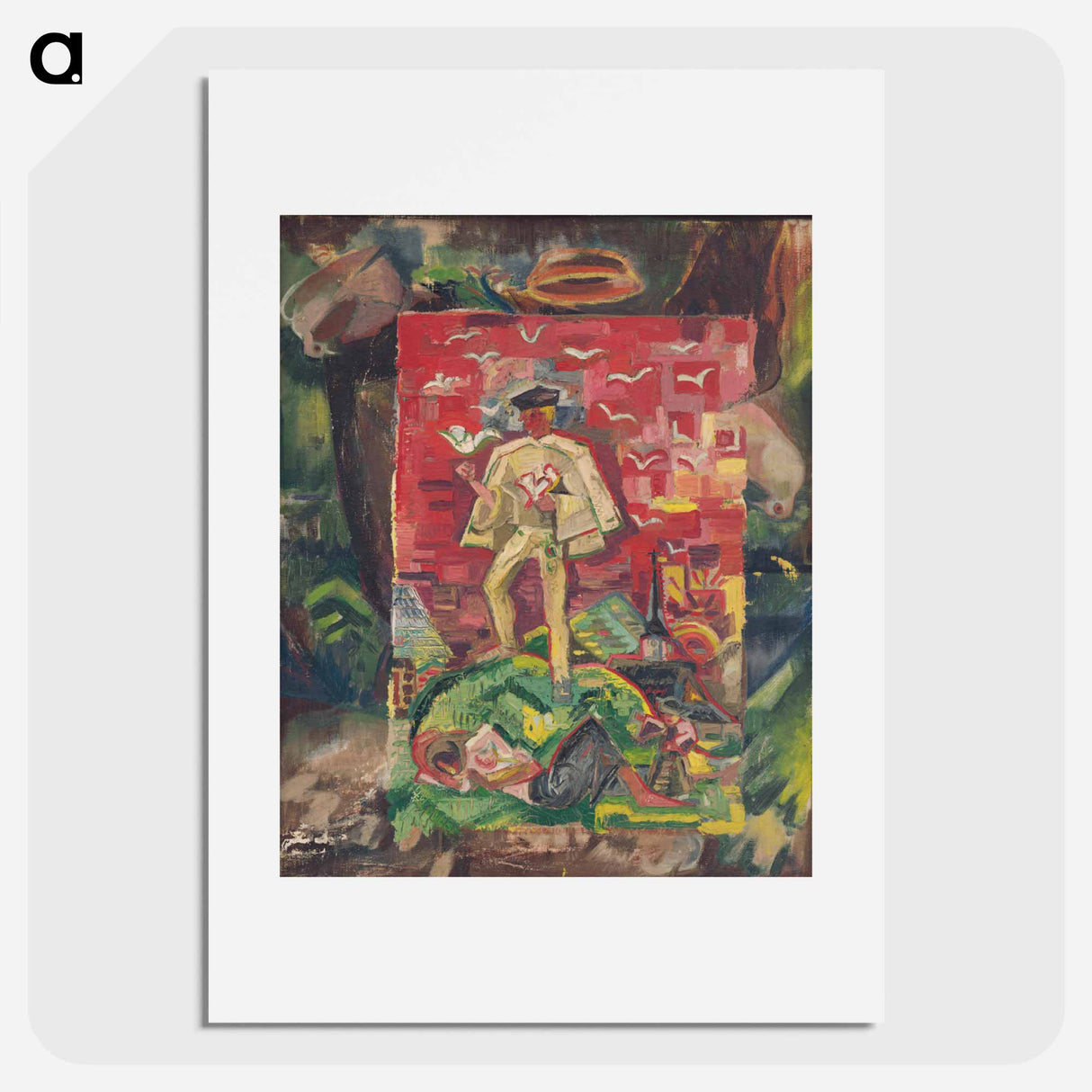Symbolic figure of a man in a folk costume - アーノルド ピーター ワイズ クビンチャン Poster.