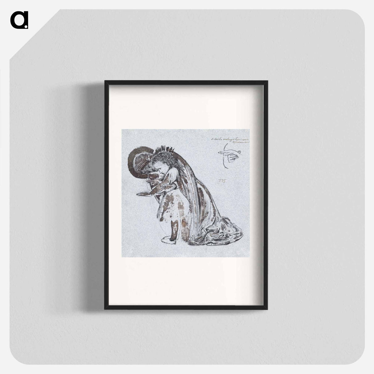 Study of St Cecilia Teaching St Frideswide - エドワード バーン ジョーンズ Poster.