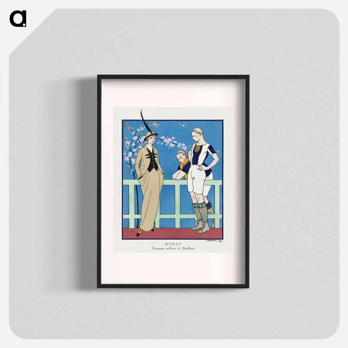 Rugby: Costume tailleur de Redfern from Gazette du Bon Ton No. 4 Pl. 39 - Georges Barbier Poster.