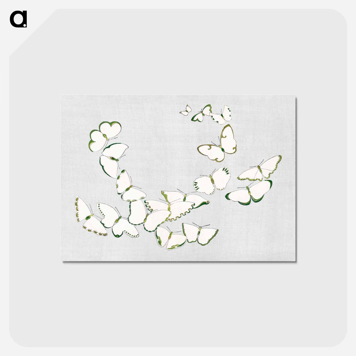アートポストカード-Japanese butterfly - 神坂 雪佳 Postcard.