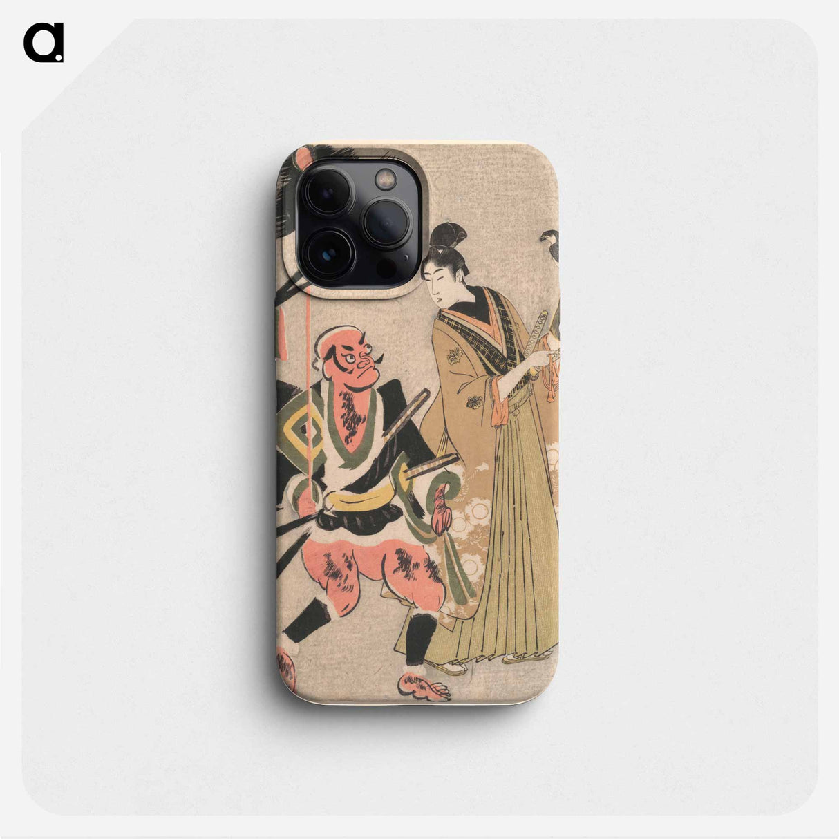 Foot-soldier with a Spear and Hawk-handler - 喜多川 歌麿 Phone Case.