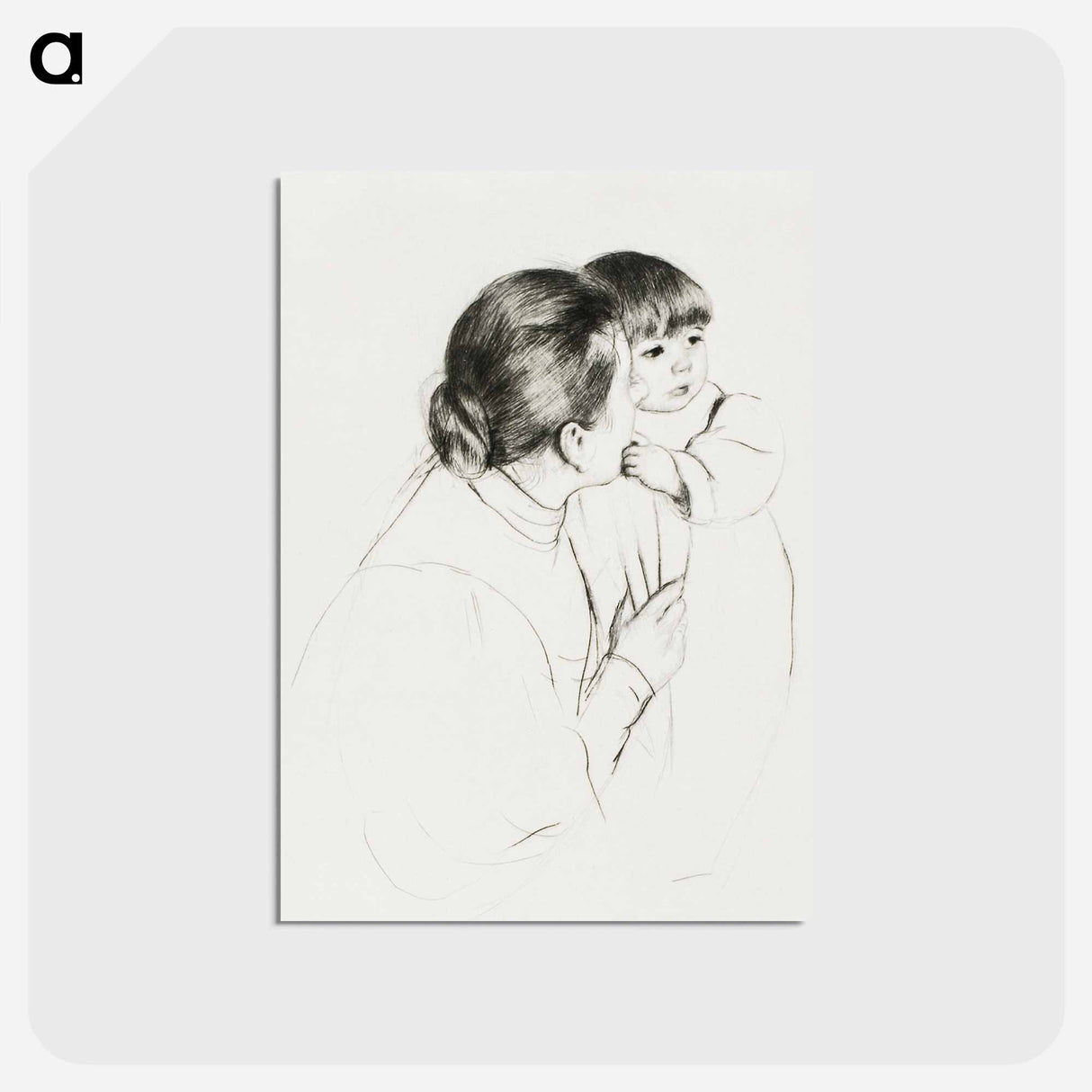 アートポストカード-Peasant Mother and Child - メアリー カサット Postcard.