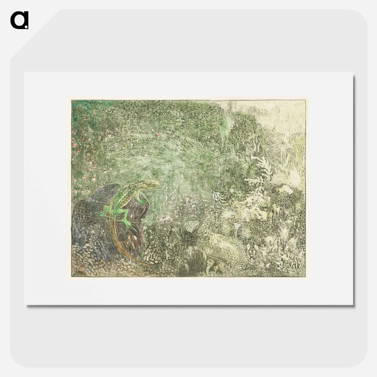 Hagedis op een steen - Theo van Hoytema Poster.