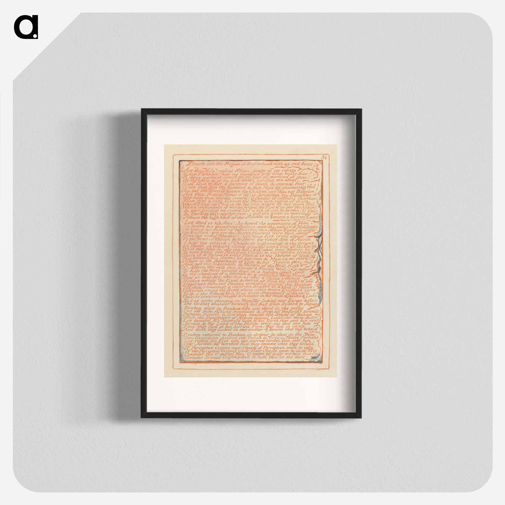 Jerusalem, Plate 34, "Elevate into the Region of Brotherhood" - William Blake Poster.
