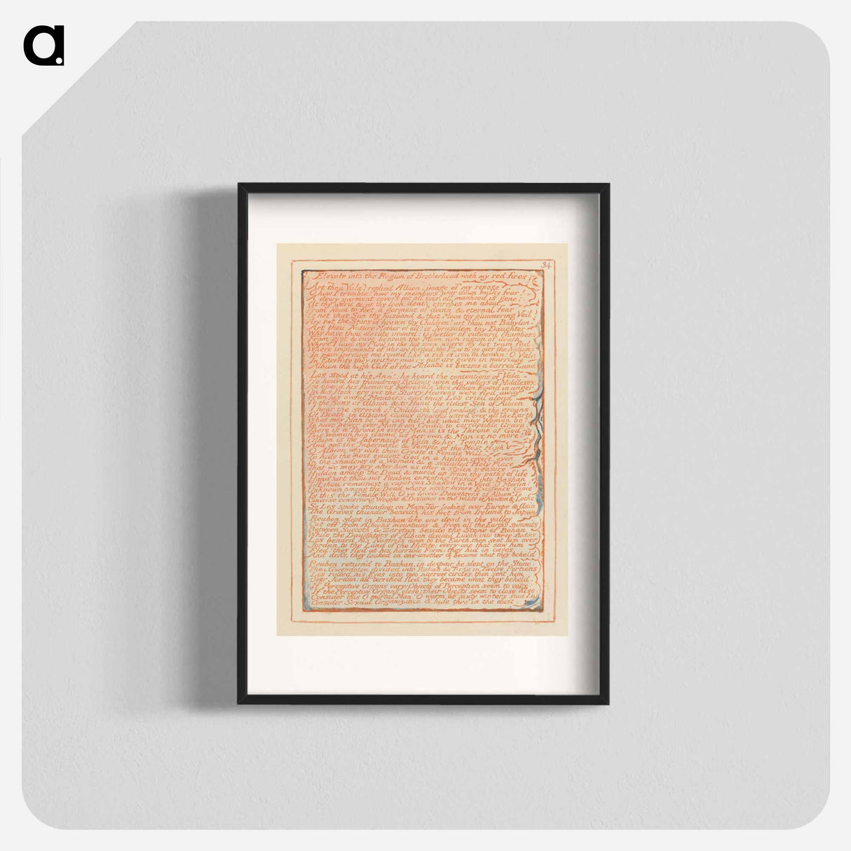 Jerusalem, Plate 34, "Elevate into the Region of Brotherhood" - William Blake Poster.