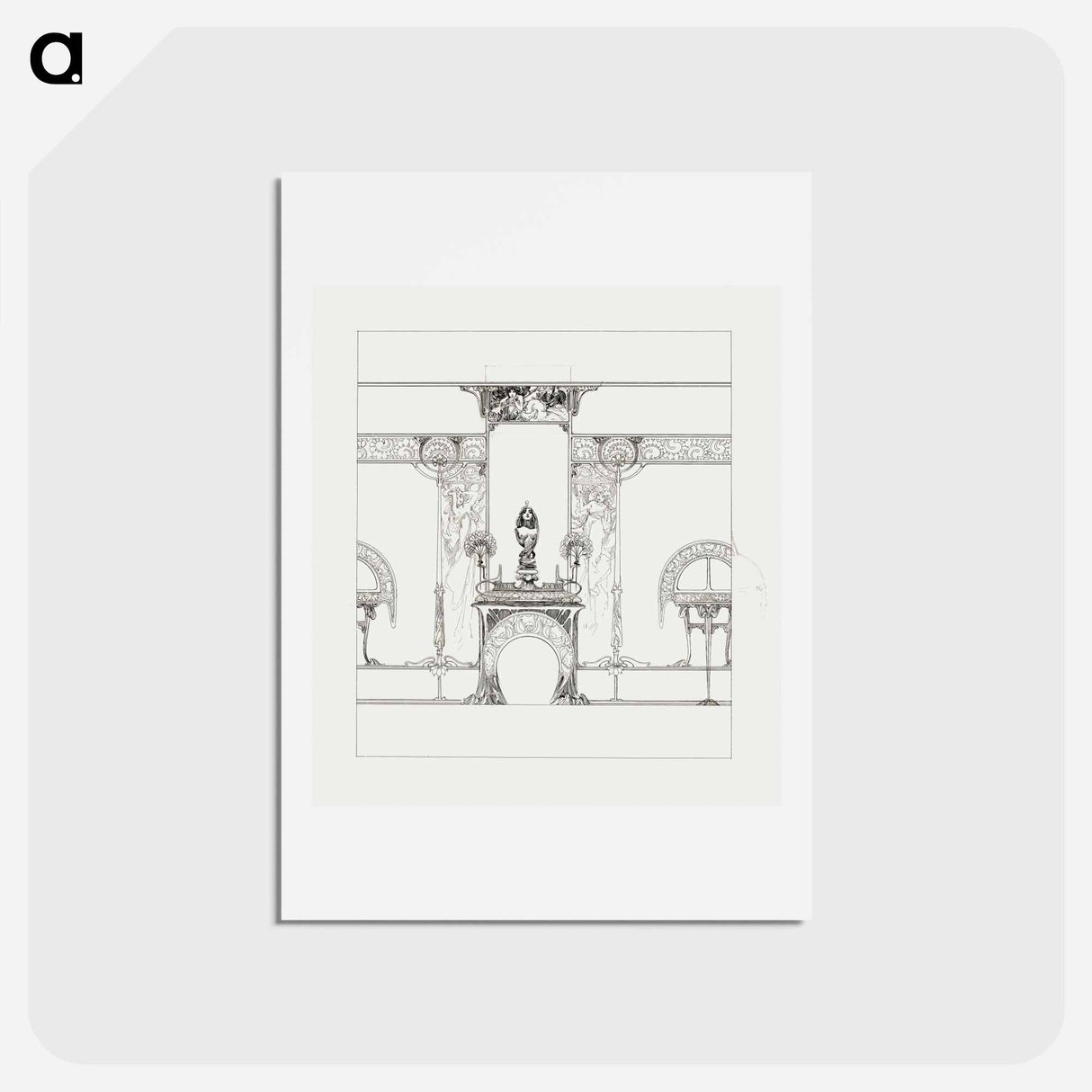 Decor for the fireplace for the Fouquet boutique - アルフォンス ミュシャ Postcard.