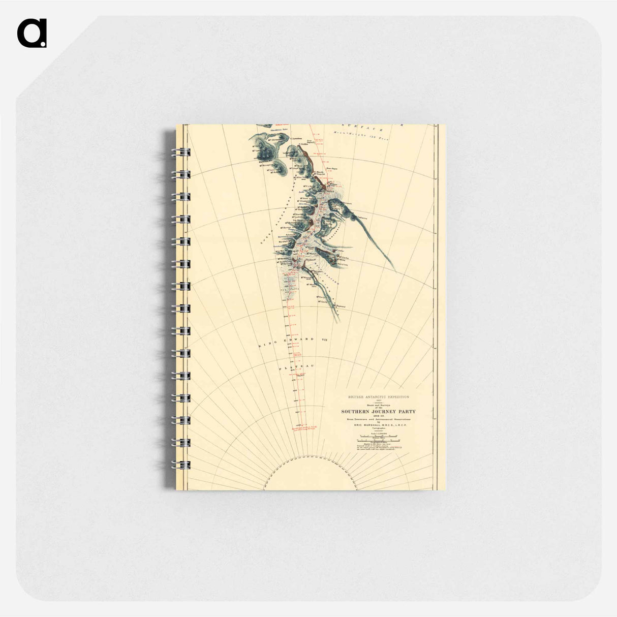 Route and Surveys of the Southern Journey Party - アンティーク地図 Memo.