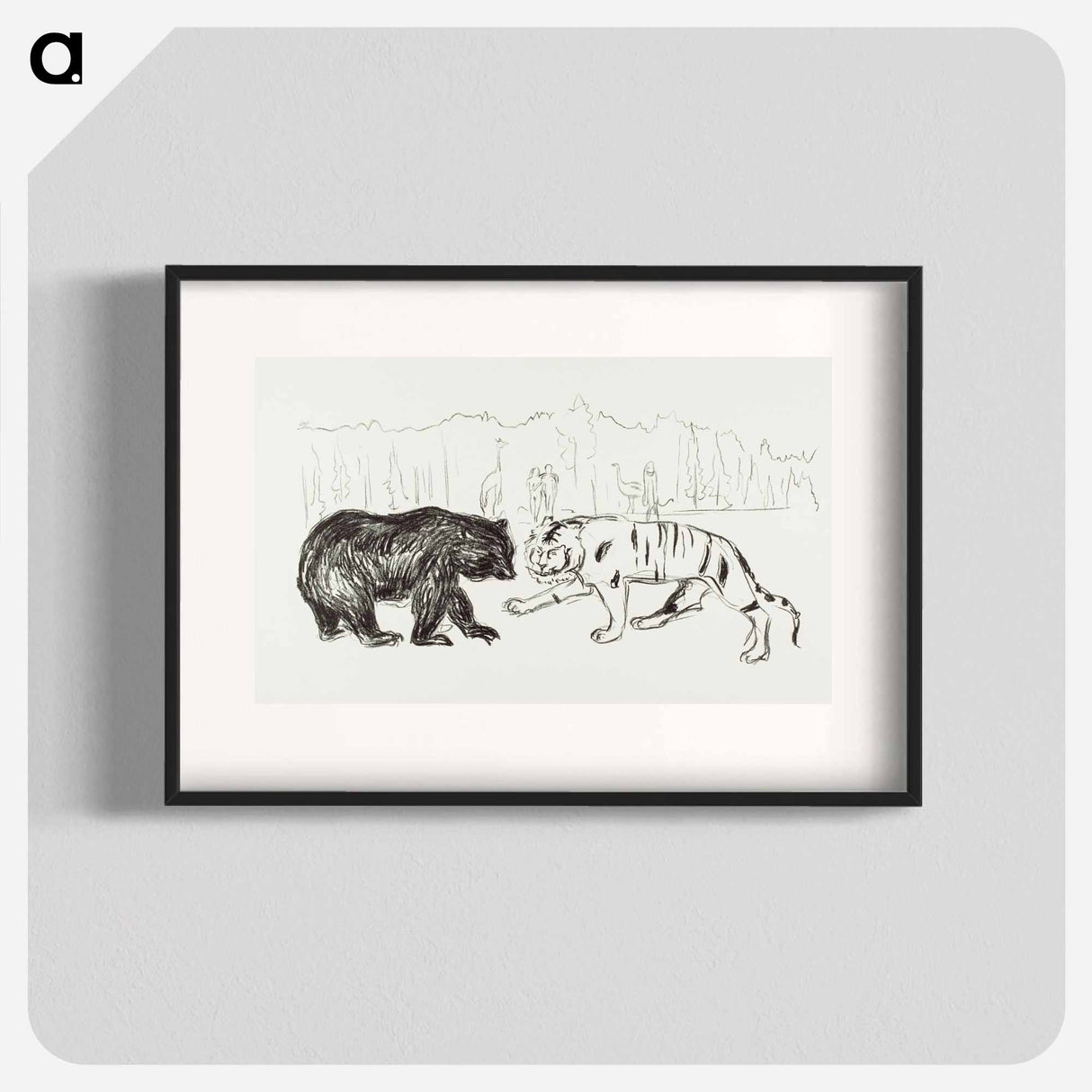 アートポスター-The Tiger and the Bear - エドヴァルド ムンク Poster.
