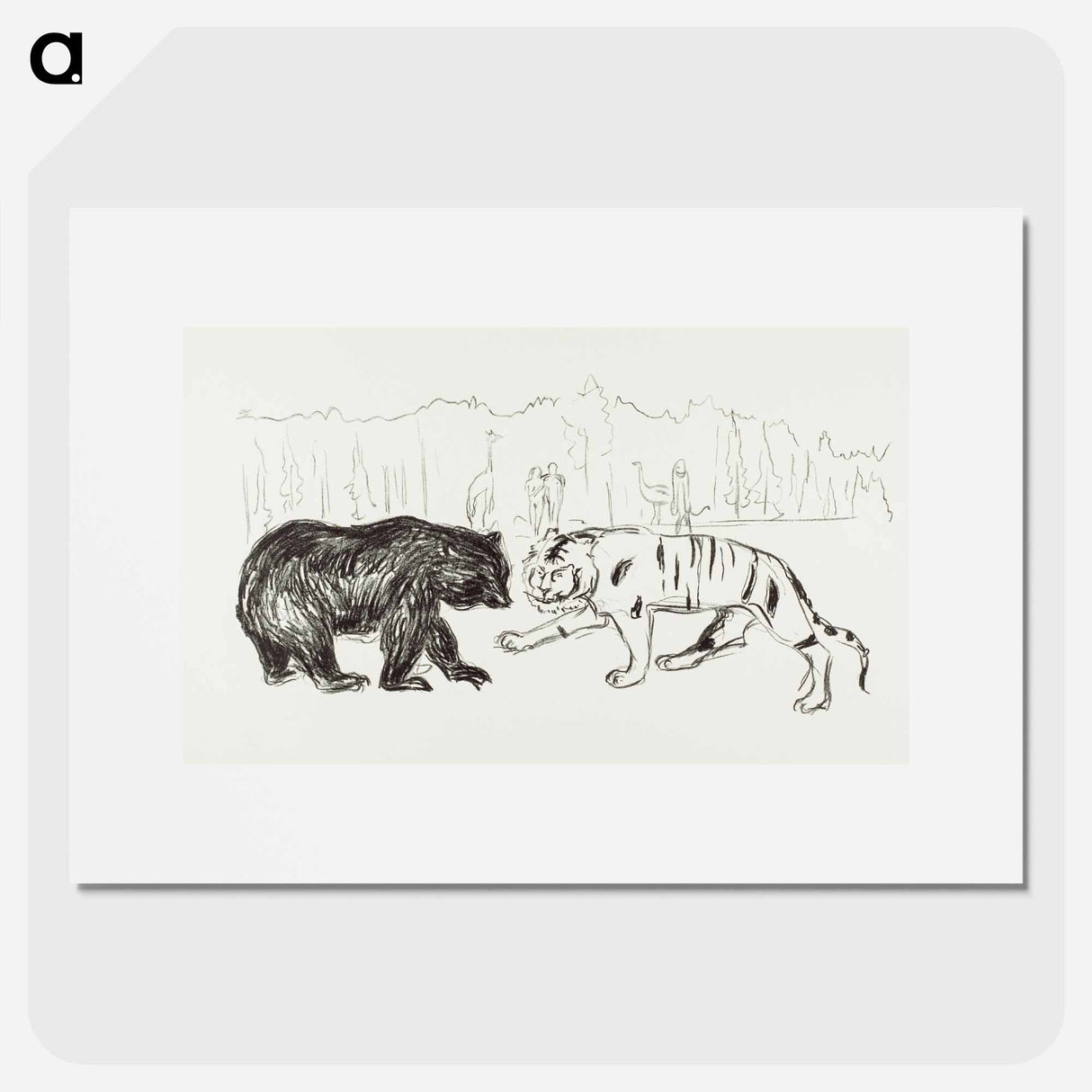 アートポスター-The Tiger and the Bear - エドヴァルド ムンク Poster.