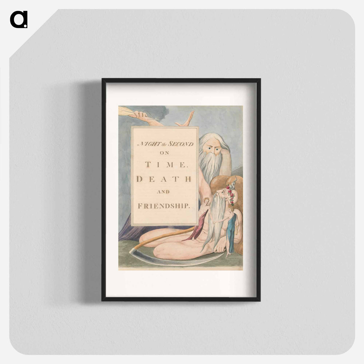 Young's Night Thoughts, Page 17, "Night the Second, on Time, Death and Friendship" - William Blake Poster.
