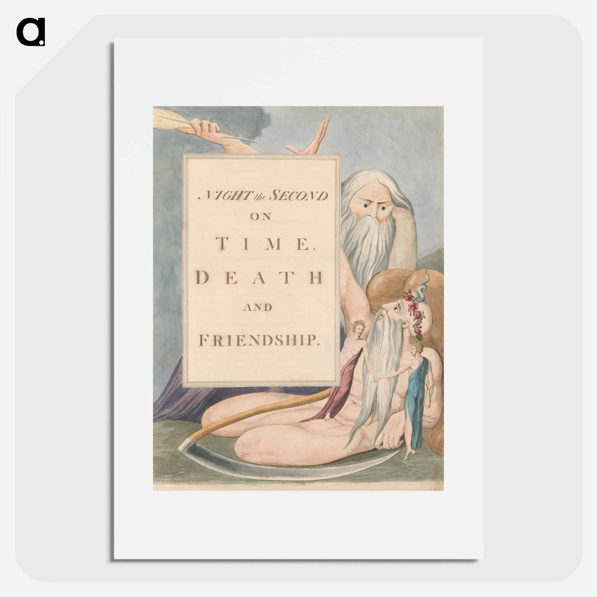 Young's Night Thoughts, Page 17, "Night the Second, on Time, Death and Friendship" - William Blake Poster.