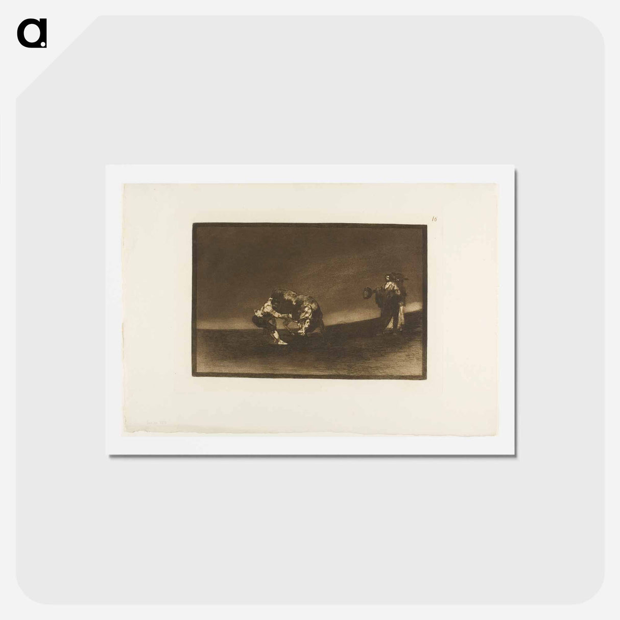 アートポストカード-The Same Man Throws a Bull in the Ring at Madrid - フランシスコ デ ゴヤ Postcard.