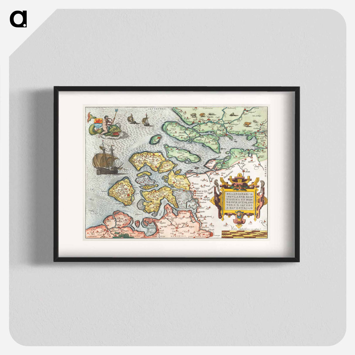 Kaart van Zeeland - アンティーク地図 Poster.