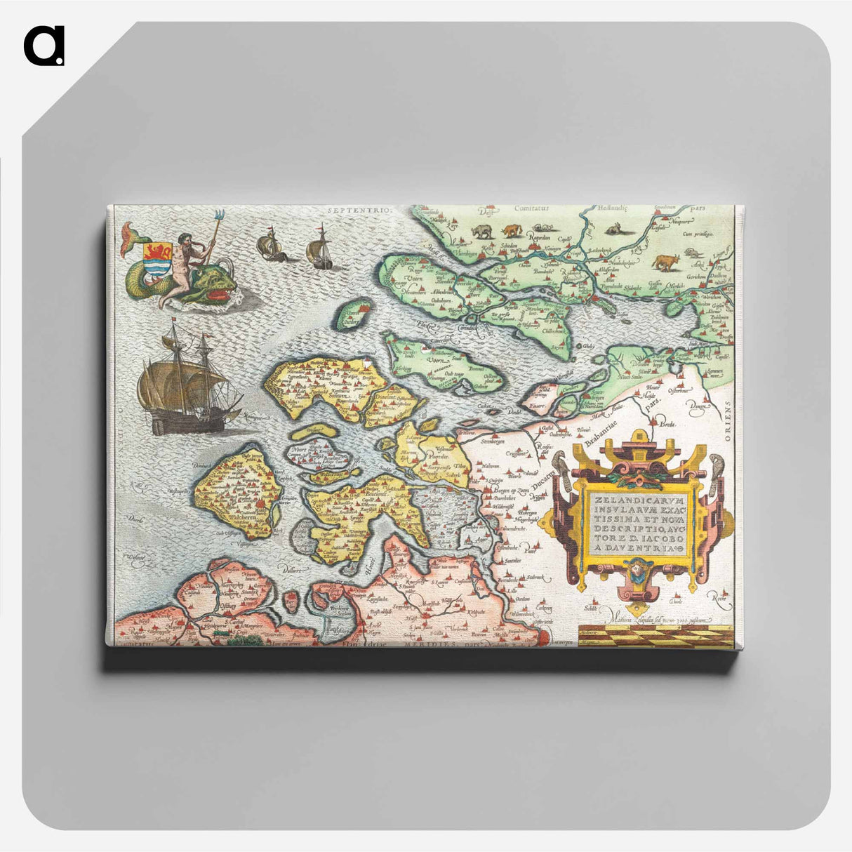 Kaart van Zeeland - アンティーク地図 Canvas.