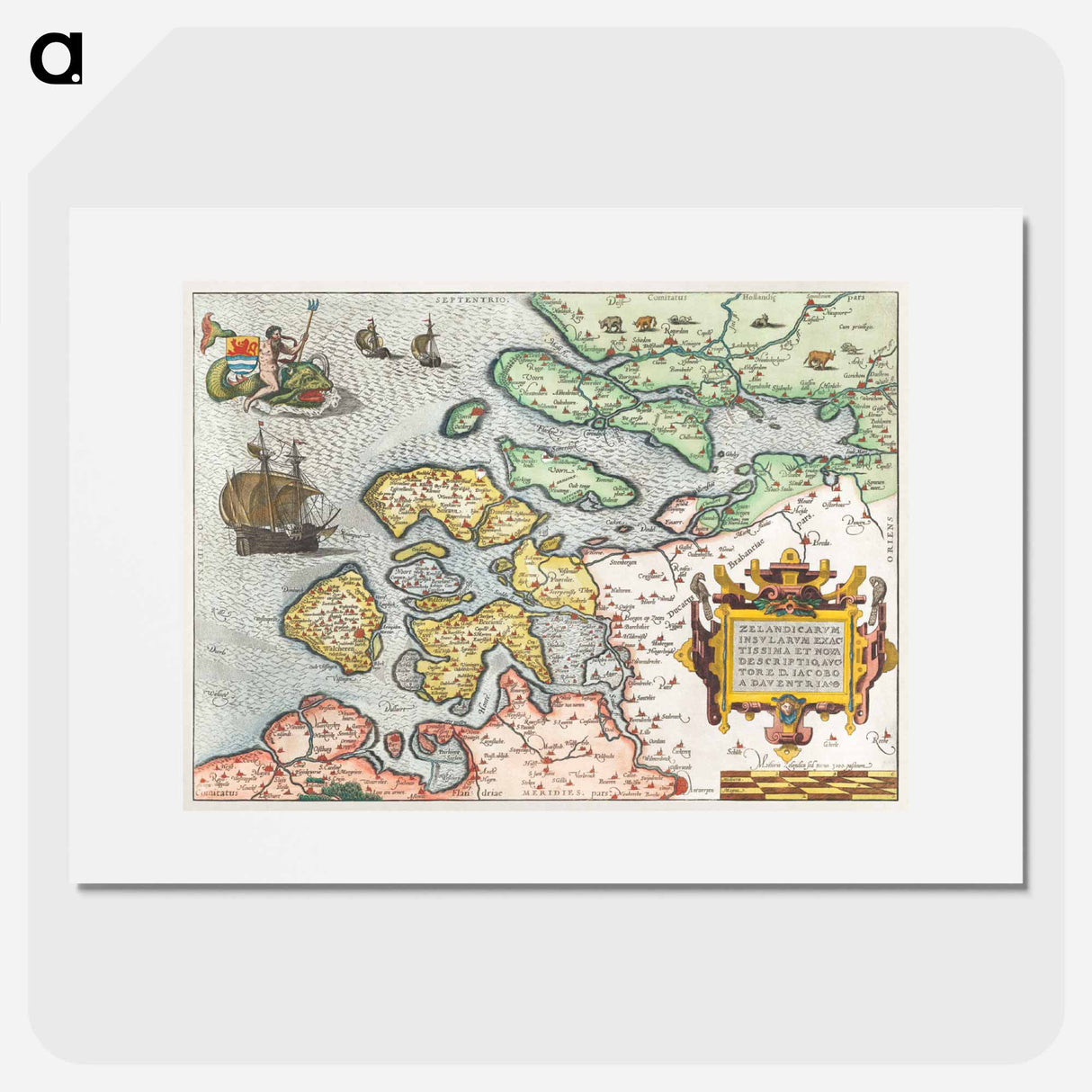 Kaart van Zeeland - アンティーク地図 Poster.