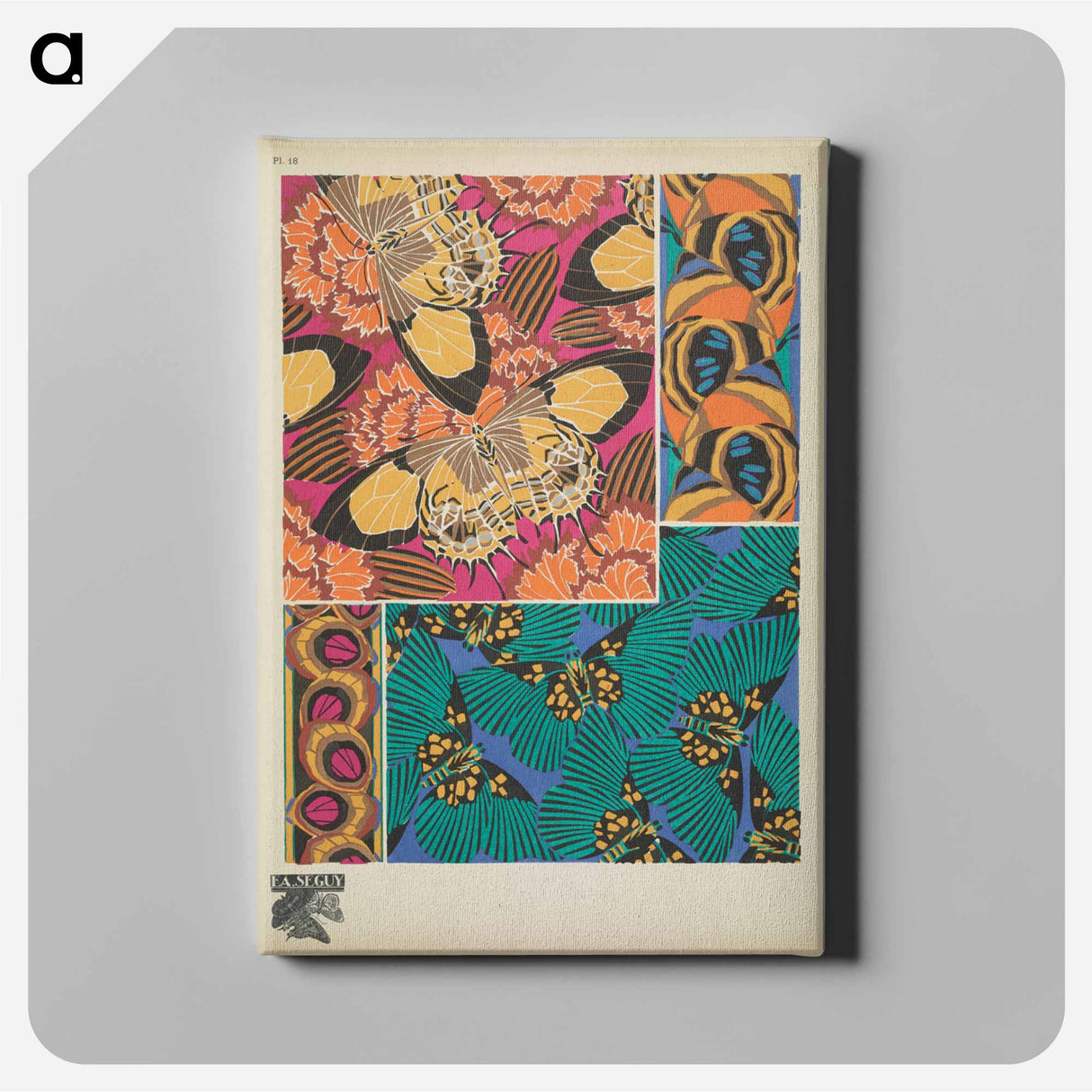 E.A. Séguy's vintage butterflies pattern art nouveau from Papillons - E.A.セギー Canvas.